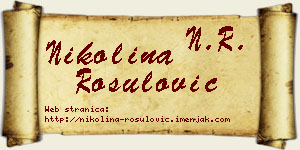 Nikolina Rošulović vizit kartica